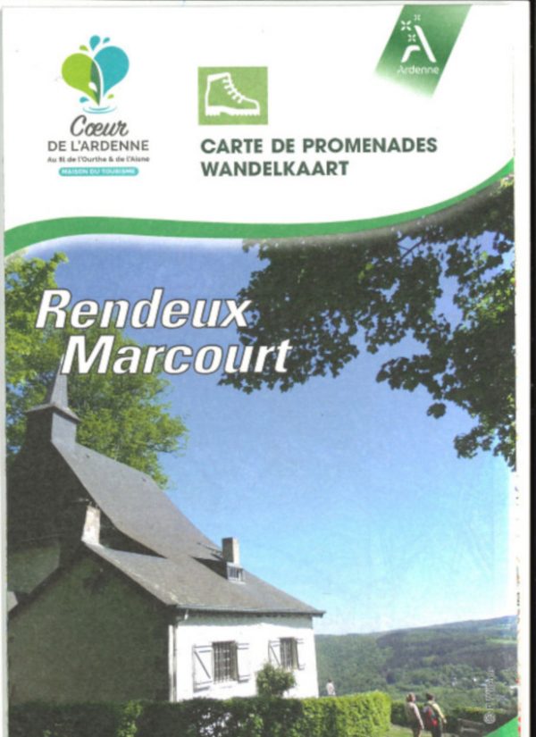 carte des promenades pédestres balisées de Rendeux-Marcourt